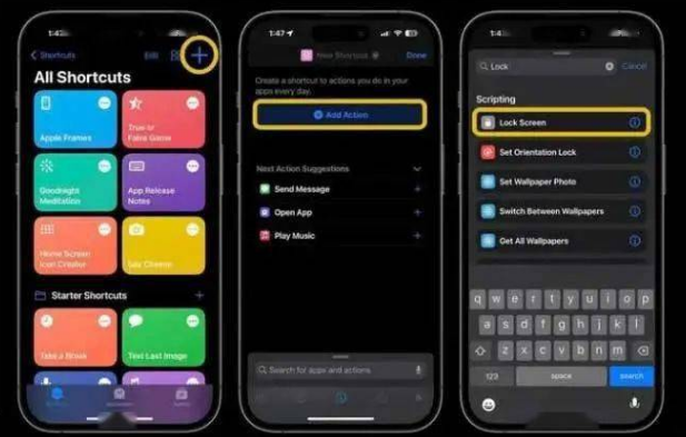 石河子乡苹果14锁屏维修店分享iPhone14升级iOS16.4后如何创建锁屏快捷方式 