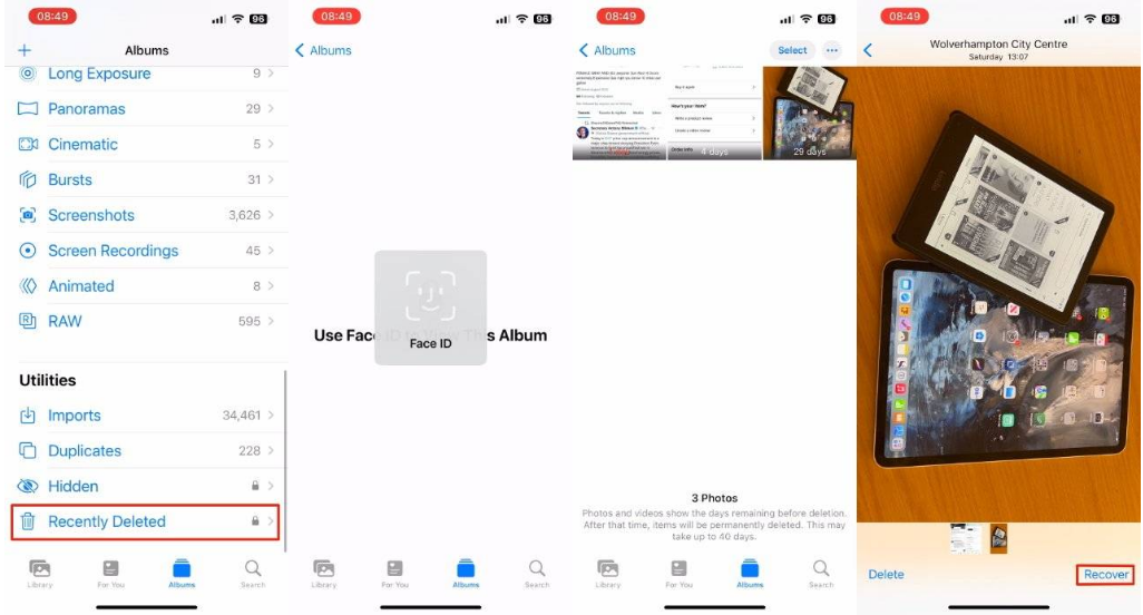 石河子乡苹果14维修分享 iPhone14 上恢复已删除的照片 
